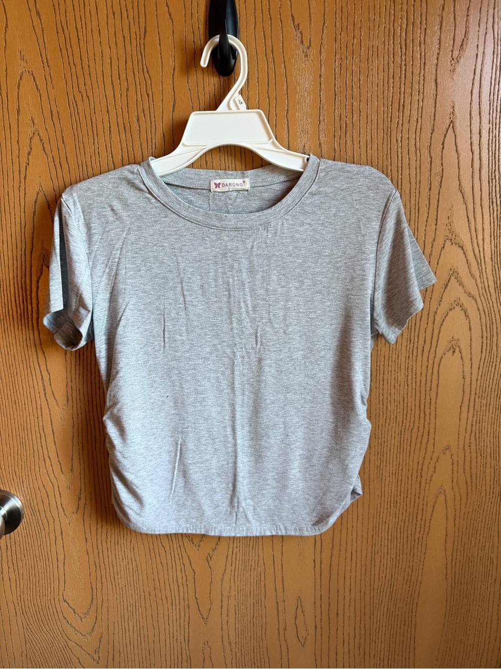 Amazon Women's Light Gray Short Sleeve Crew Tee and Wide Leg Pants Set